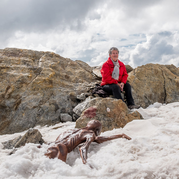 Ötzi Fundstelle mit Erika Simon