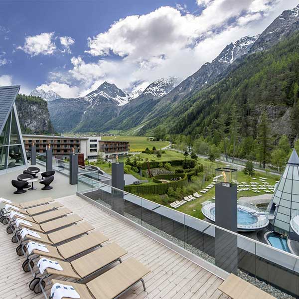 Terasse SPA 3000 Aqua Dome Tirol Therme Längenfeld - Ötztal, Tirol